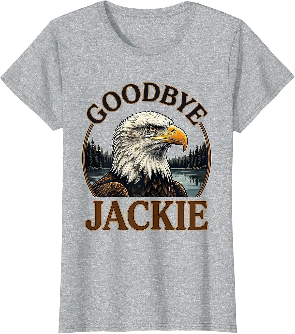 Goodbye, Jackie Sentimental Eagle Memorial Tribute T-Shirt - Heather Grey