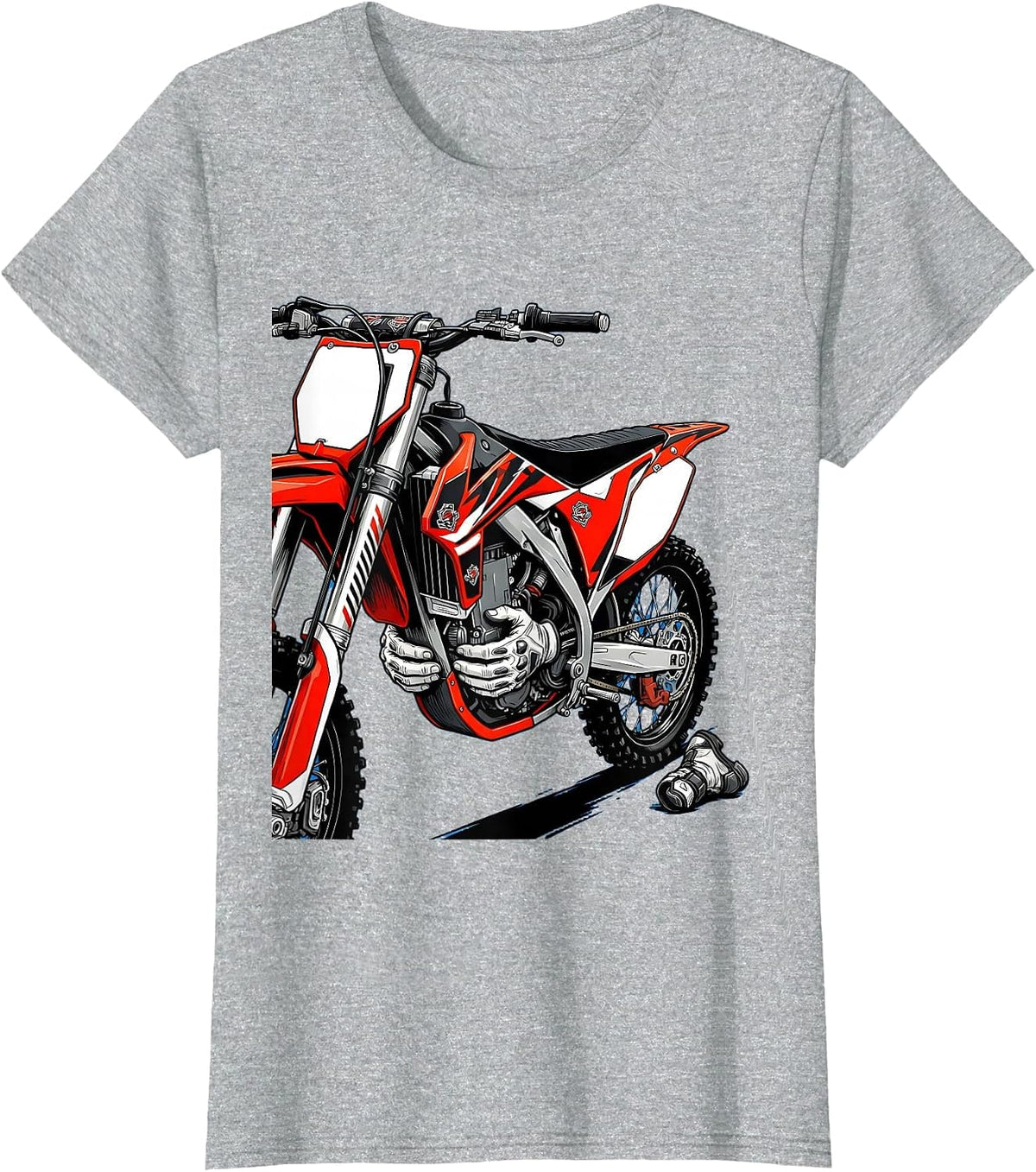 Women's Dirt Bike Racing Livery Graphic Biker Gift T-Shirt - Heather Grey