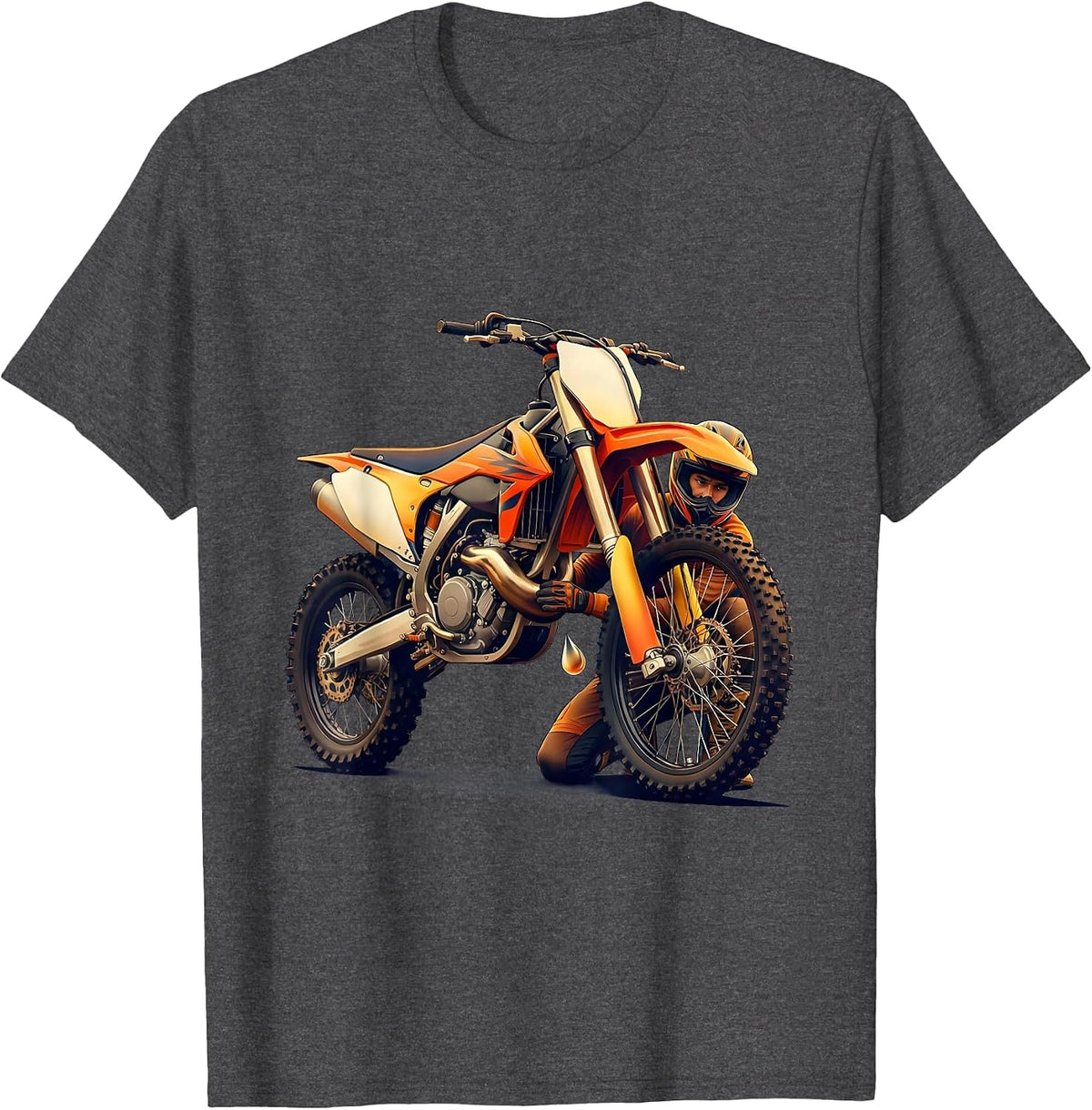 Dirt Bike Rider Motocross Humor Gift T-Shirt - Dark Heather Grey