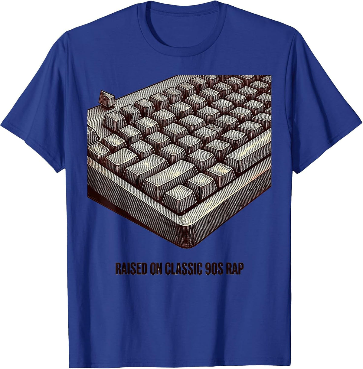 Men's Raised On Classic 90s Rap Retro Hip Hop Nostalgia Unisex T-Shirt - Royal Blue