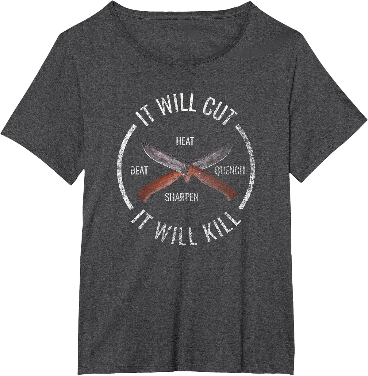 Fire Forged Knife Blacksmith T-Shirt Sword I'd Hit that T-Shirt - Dark Heather Grey