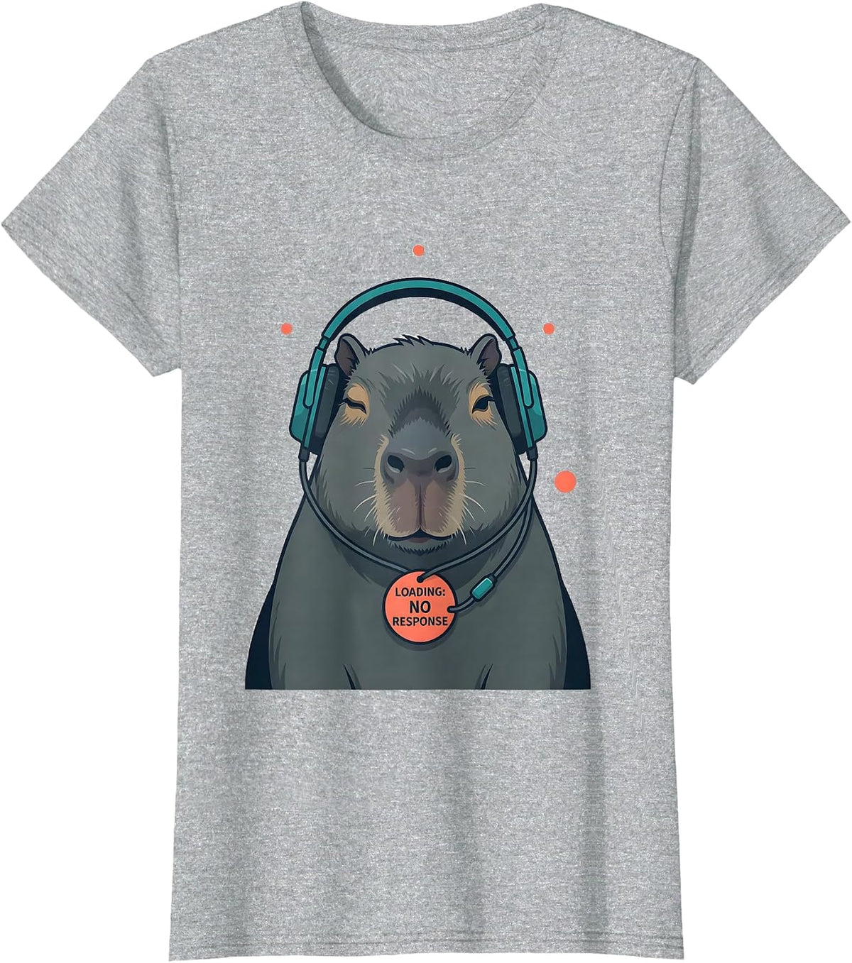 Loading: No Response Funny Capybara Gamer Meme Humor T-Shirt - Heather Grey