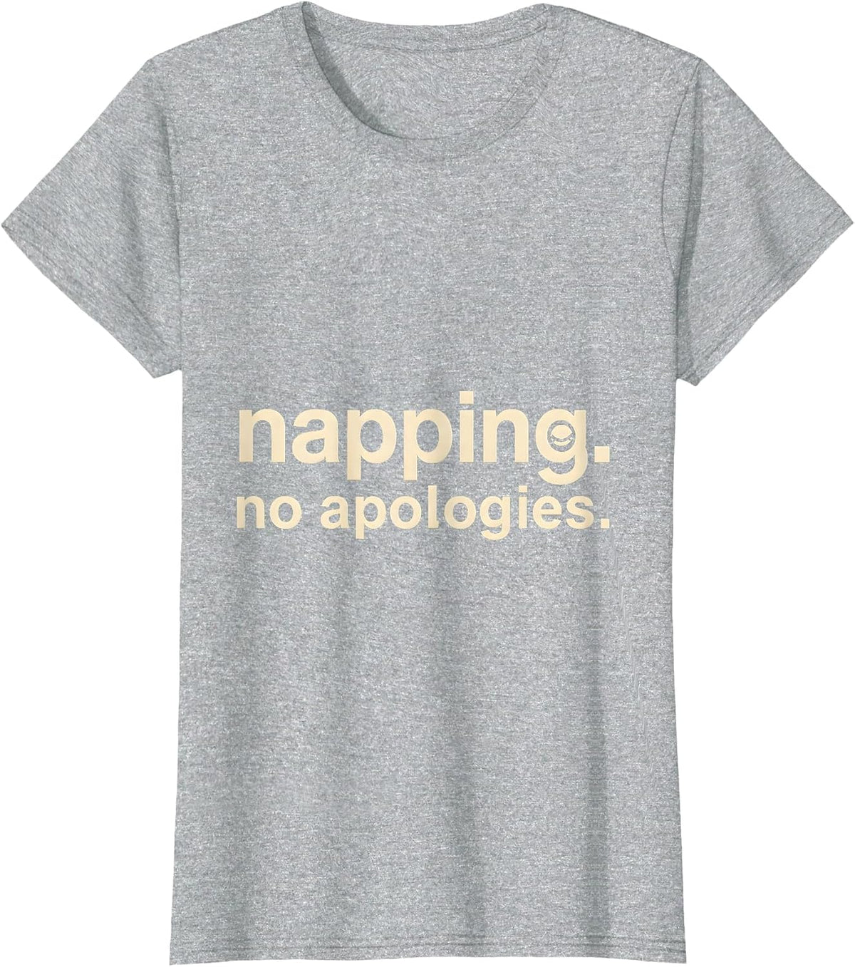 Women's Napping. No Apologies. Cute Capybara Sleepybara Sleep T-Shirt - Heather Grey