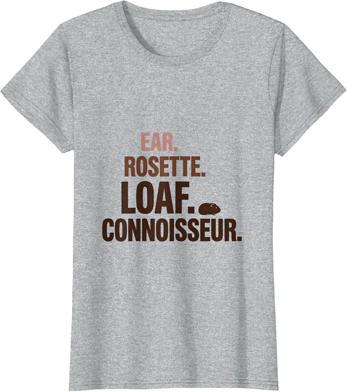 Women's Ear Rosette Loaf Connoisseur Funny Guinea Pig Lover Gift T-Shirt - Heather Grey