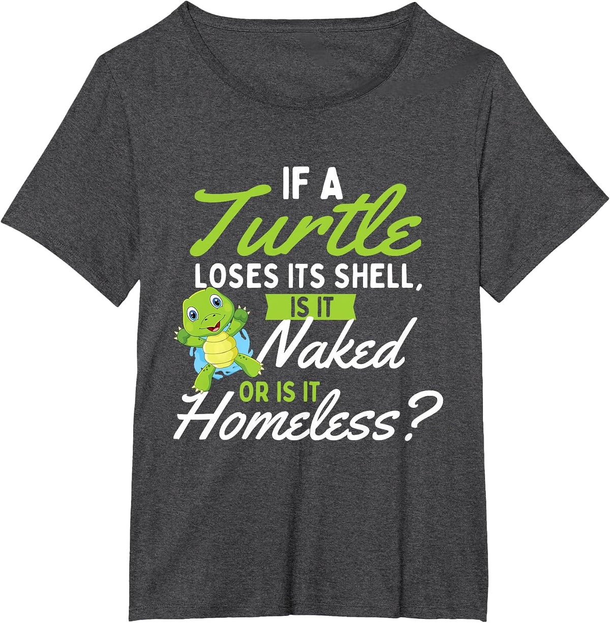 If A Turtle Loses - Wildlife Cute Tortoise Beach T-Shirt - Dark Heather Grey
