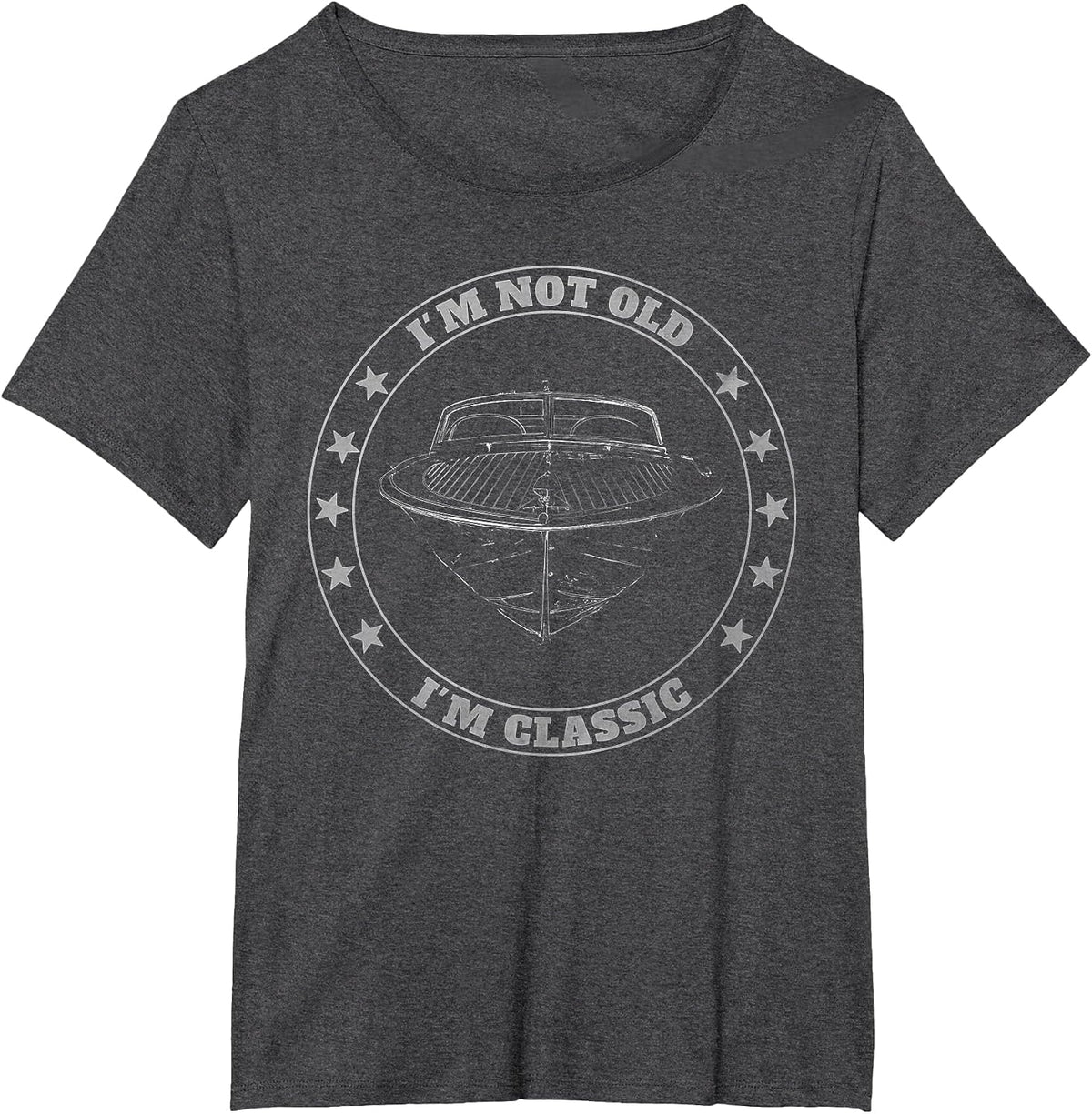 I'm Not Old I'm Classic | Vintage Grunge Distressed Boat T-Shirt - Dark Heather Grey