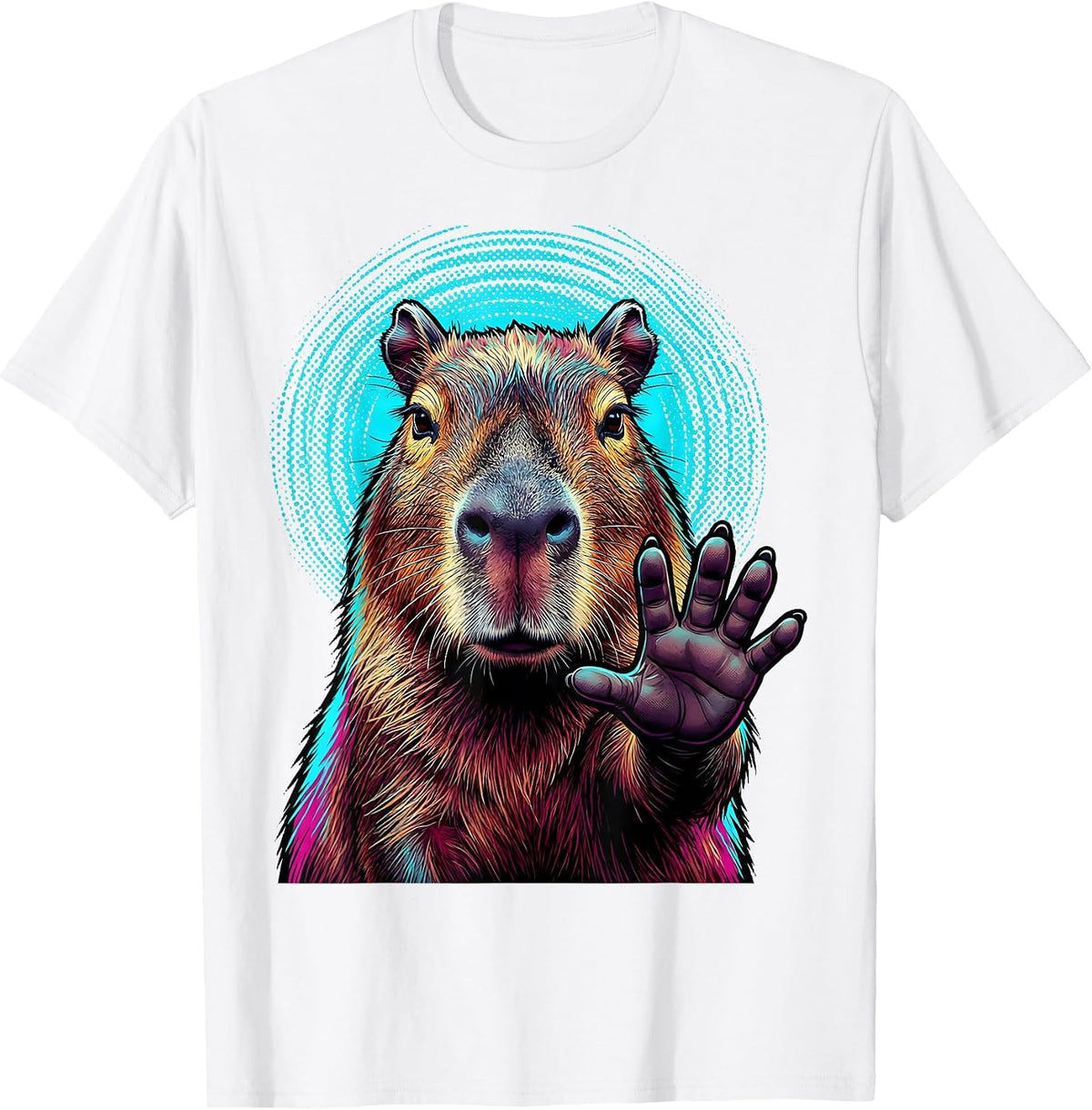 Men's Capybara Pop Art Animal Humor Meme T-Shirt - White