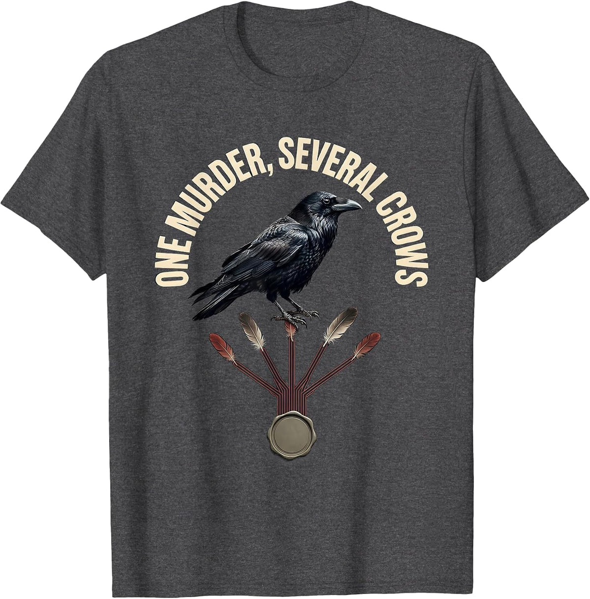 One Murder Several Crows Dark Humor Gothic Crow Lover Gift T-Shirt - Dark Heather Grey