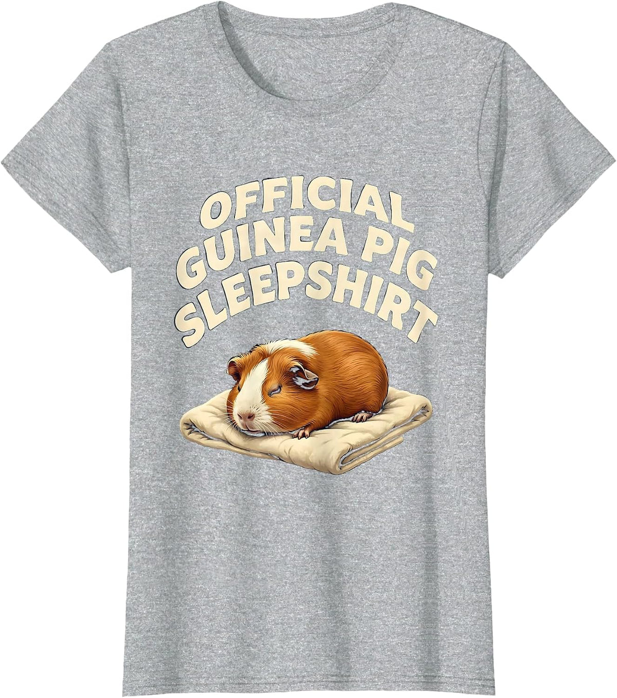Women's Official Guinea Pig Sleepshirt Funny Pet Lover Gift T-Shirt - Heather Grey