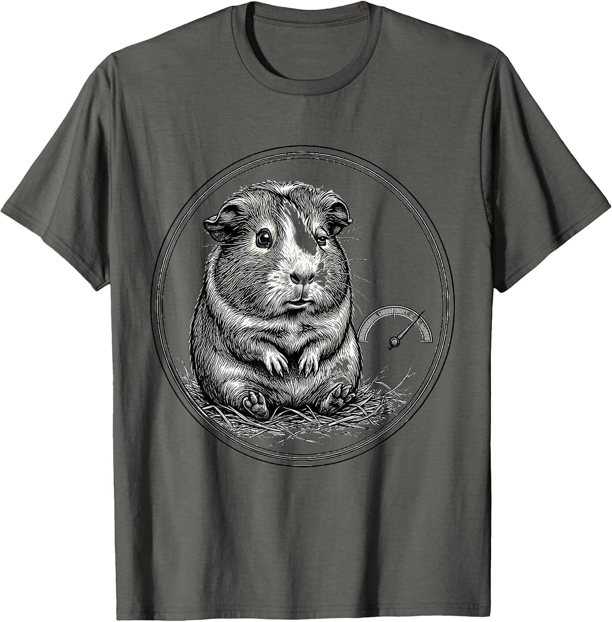Guinea Pig Exhausted Badge Sarcastic Meme Humor T-Shirt - Asphalt Grey