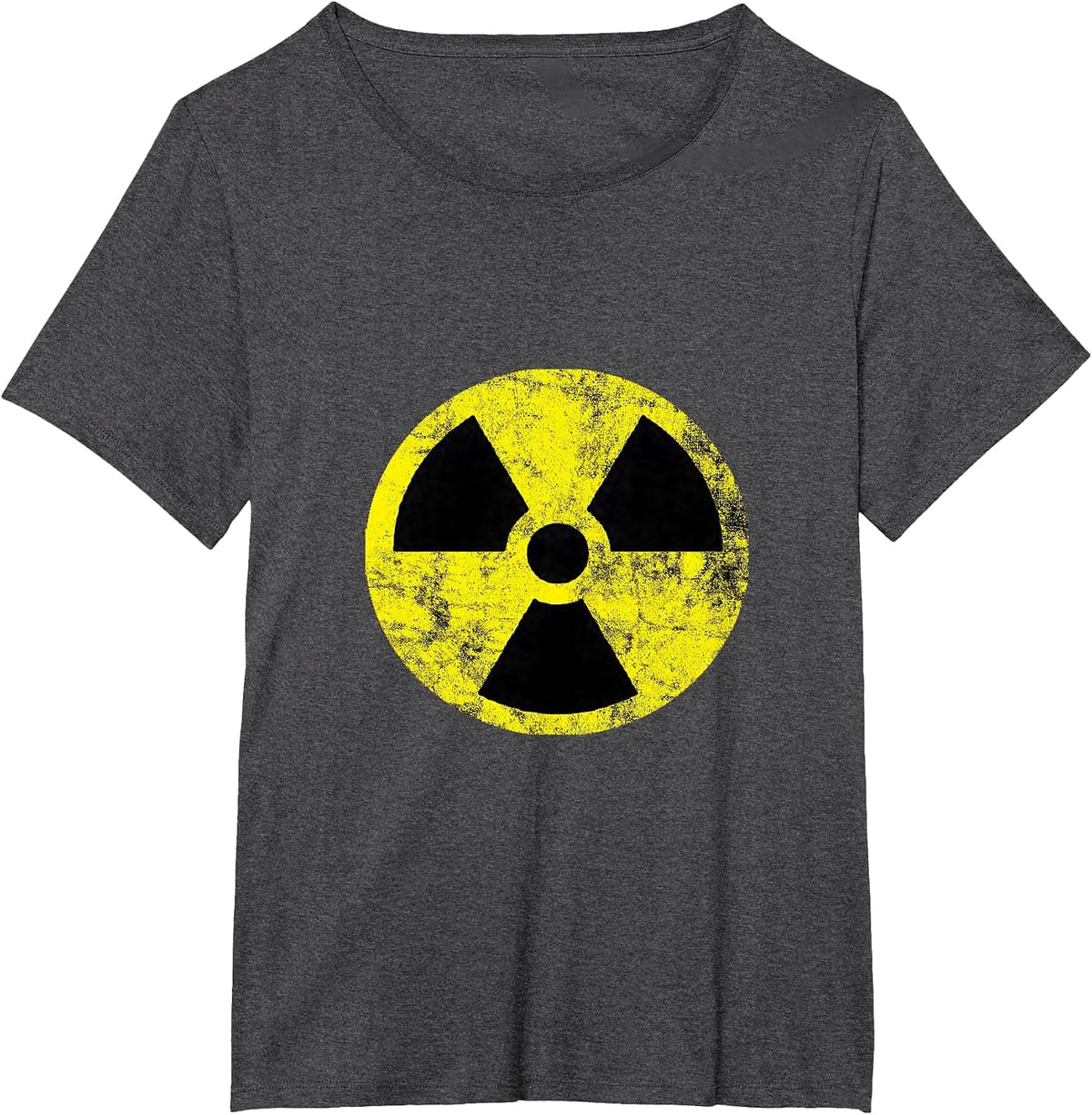 Nuclear Radiation Hazard Warning Fallout Symbol Sign Caution T-Shirt - Dark Heather Grey