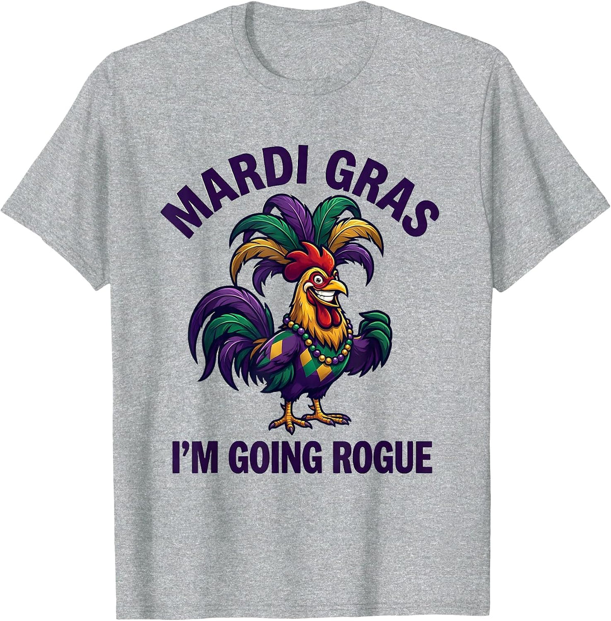 Men's Mardi Gras, I’m Going Rogue Funny Carnival Costume Party T-Shirt - Heather Grey