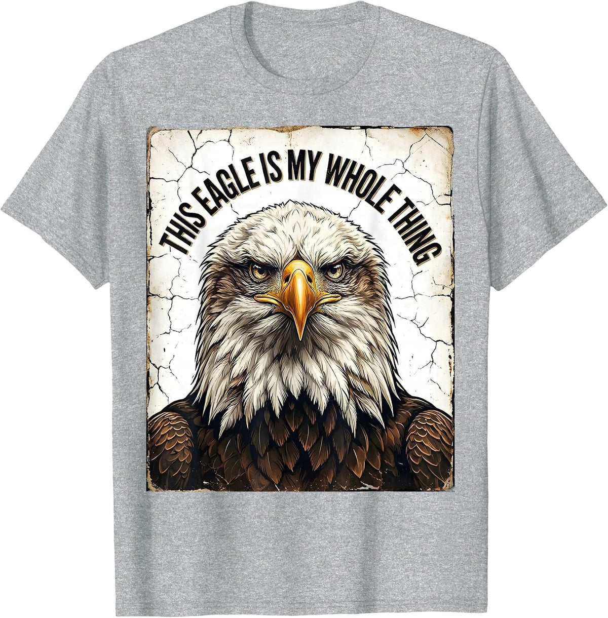 Men's This Eagle Is My Whole Thing Distressed Eagle Lover Faith T-Shirt - Heather Grey