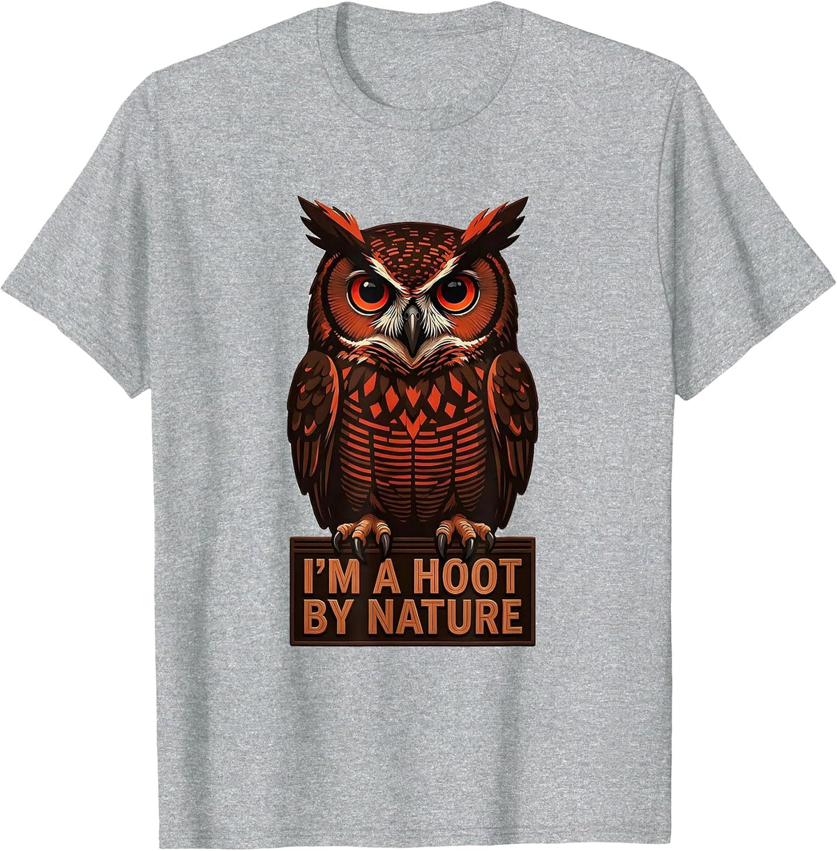Men's I'm A Hoot By Nature Funny Owl Lover Bird Lover Vintage T-Shirt - Heather Grey