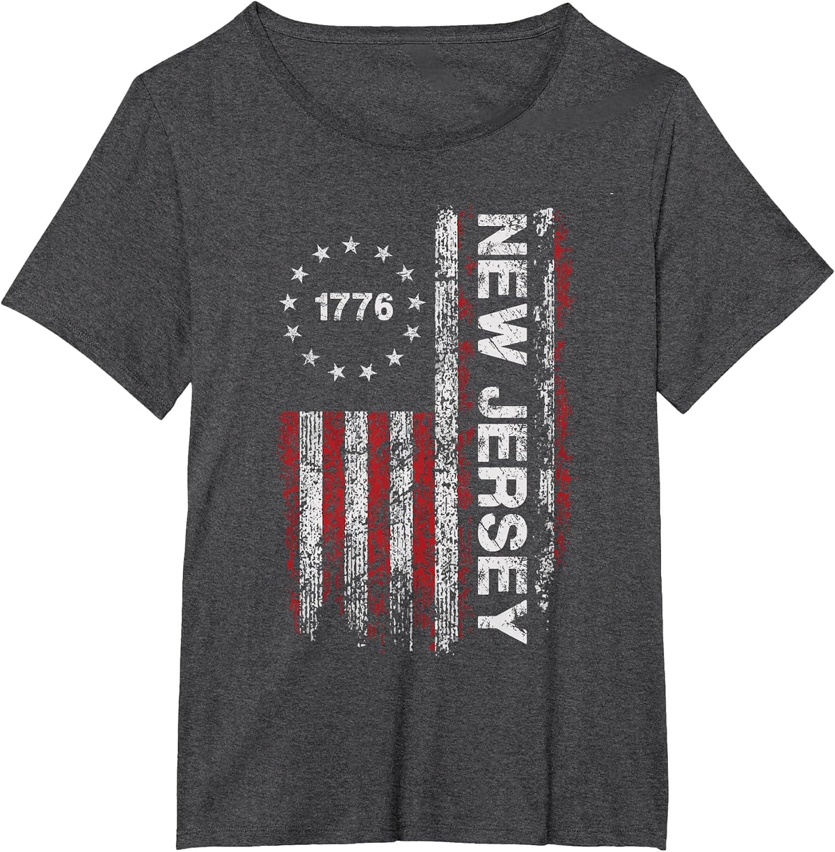 New Jersey State US Flag 1776 Vintage for Men Women Youth T-Shirt - Dark Heather Grey