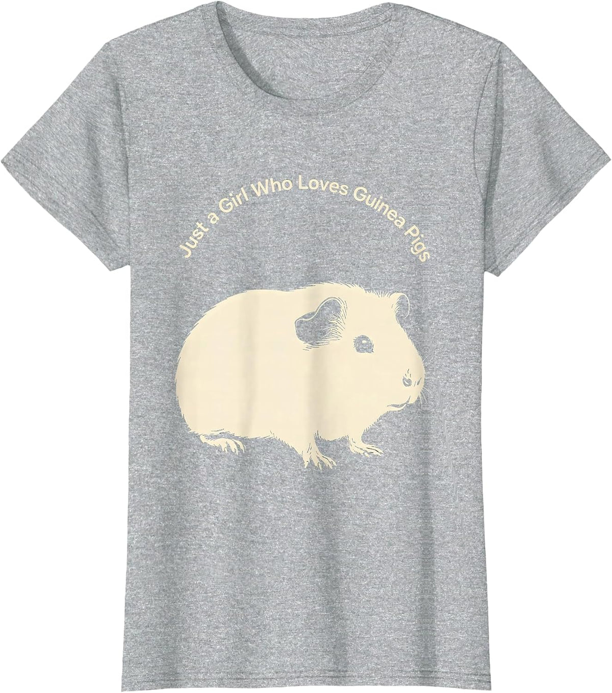 Just a Girl Who Loves Guinea Pigs Funny Pig Lover Novelty T-Shirt - Heather Grey