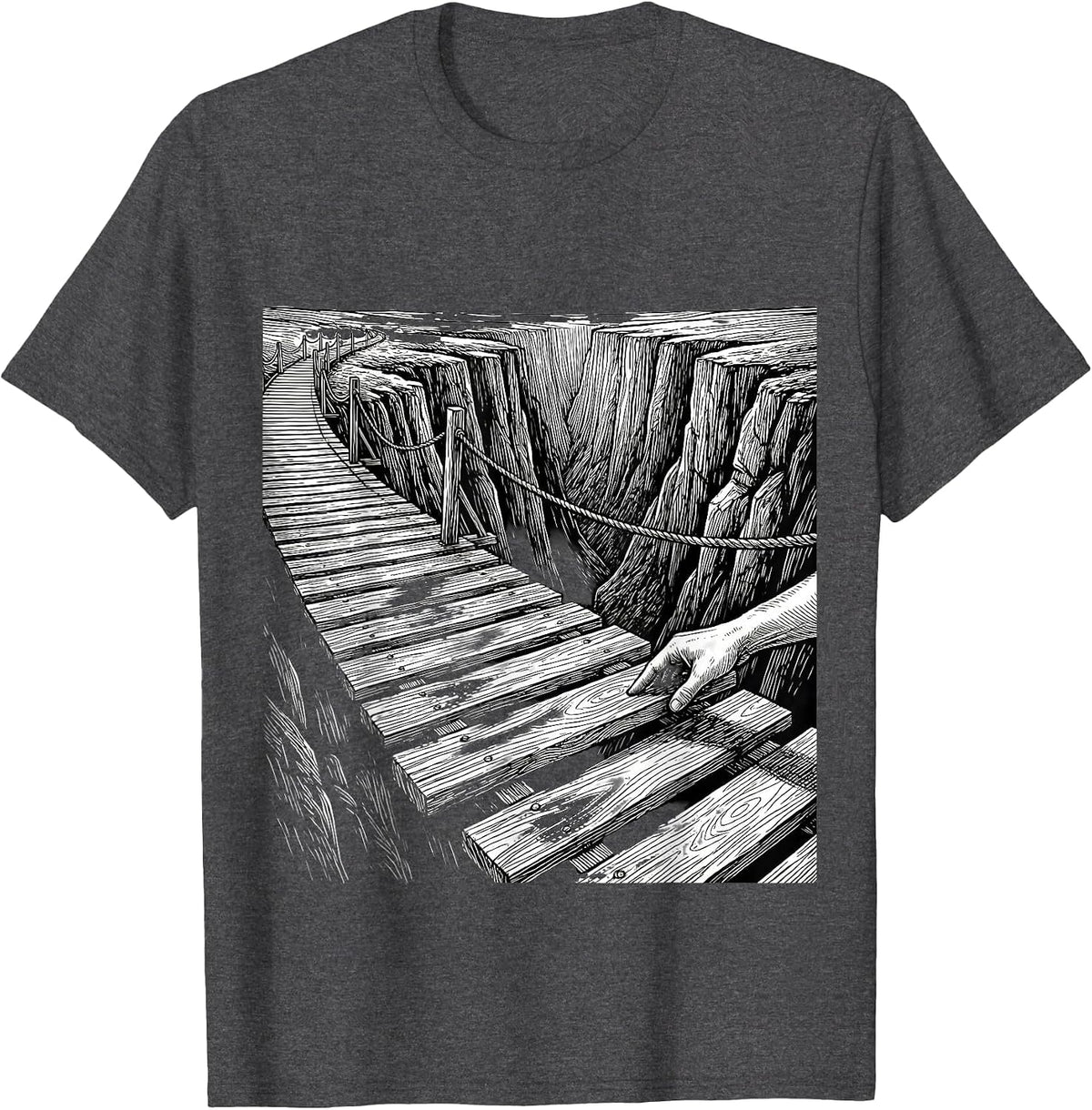 Suicide Prevention Awareness Bridge Builder Graphic T-Shirt - Dark Heather Grey