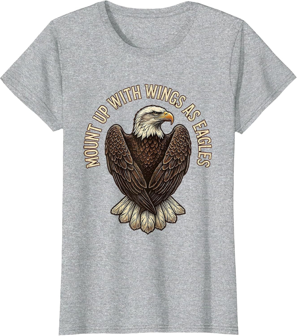 Women's Mount Up With Wings As Eagles Vintage Eagle Fan Gift T-Shirt - Heather Grey