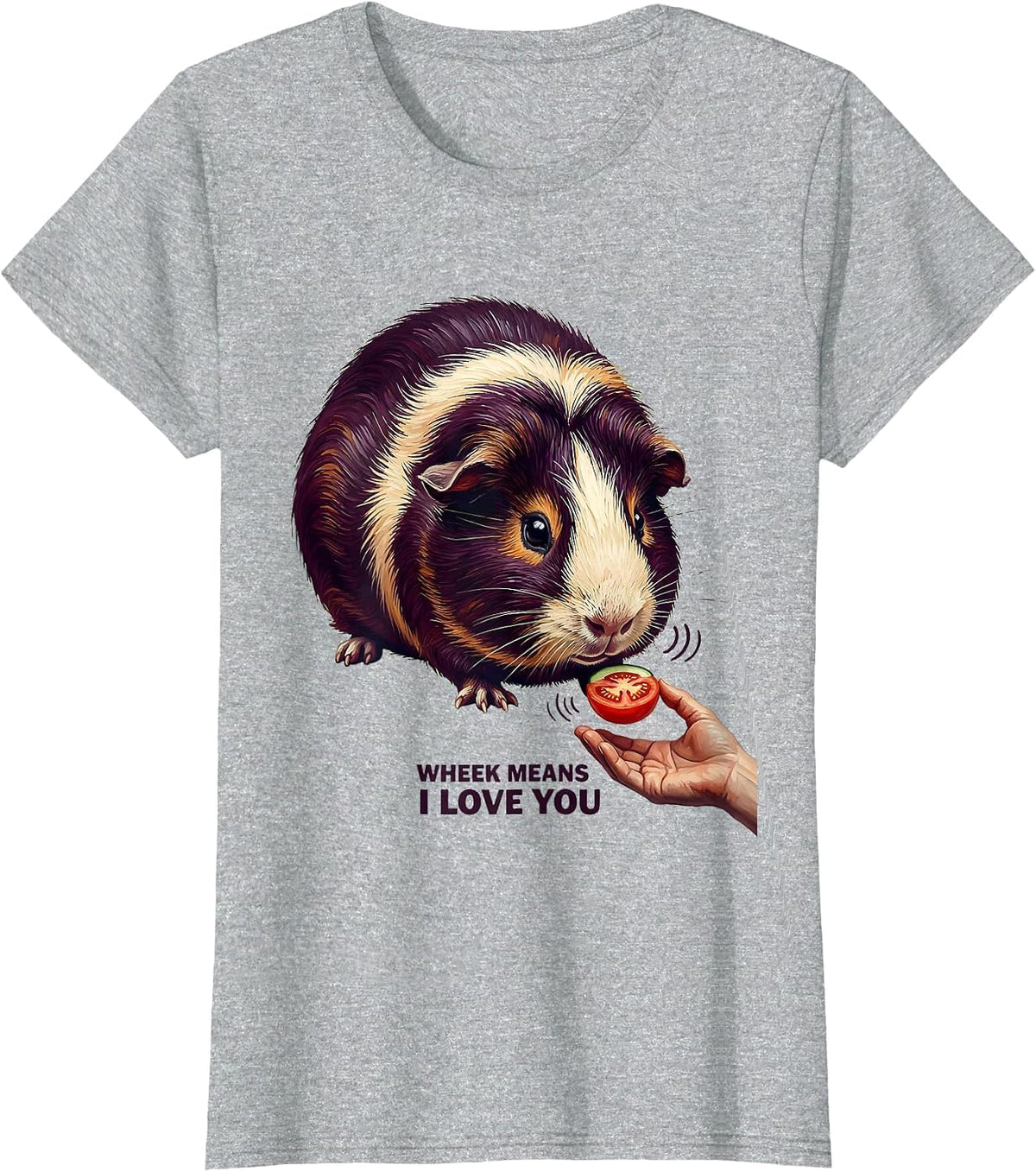 Wheek Means I Love You Funny Guinea Pig Lover Pet Pig Humor T-Shirt - Heather Grey