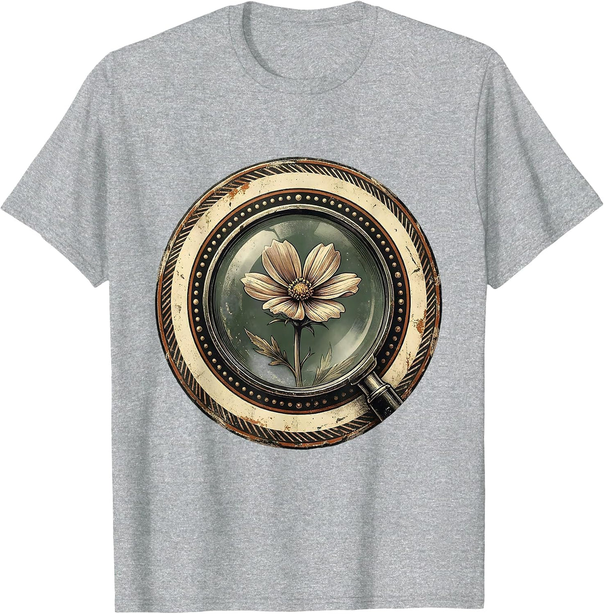 Men's Special Education Teacher Magnifying Glass Flower T-Shirt - Heather Grey