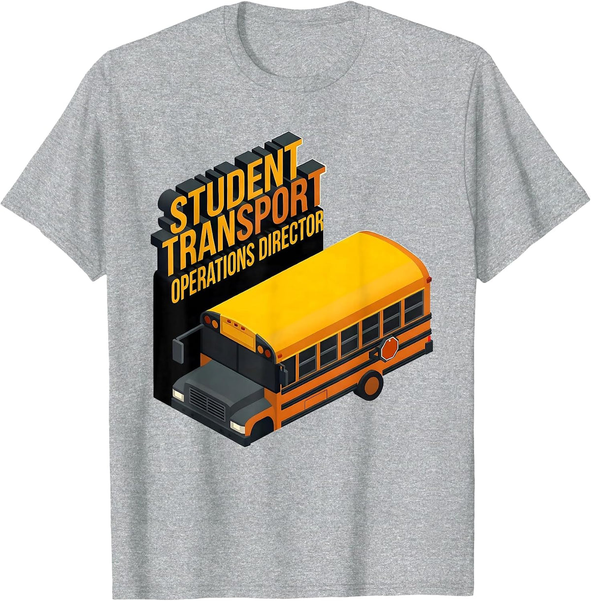 Men's Student Transport Operations Director Funny School Bus T-Shirt - Heather Grey