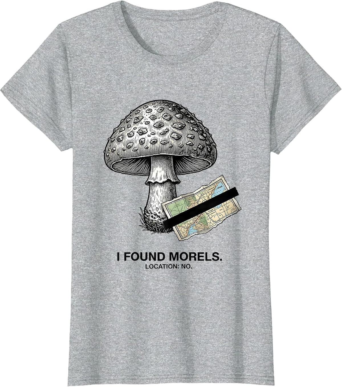 I Found Morels Funny Mushroom Foraging Psychedelic T-Shirt - Heather Grey