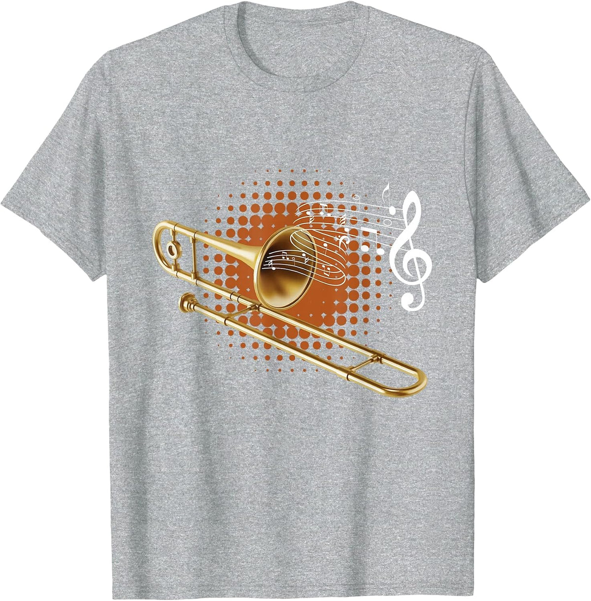 Musical Trombone - Trombonist Marching Band Player T-Shirt - Heather Grey