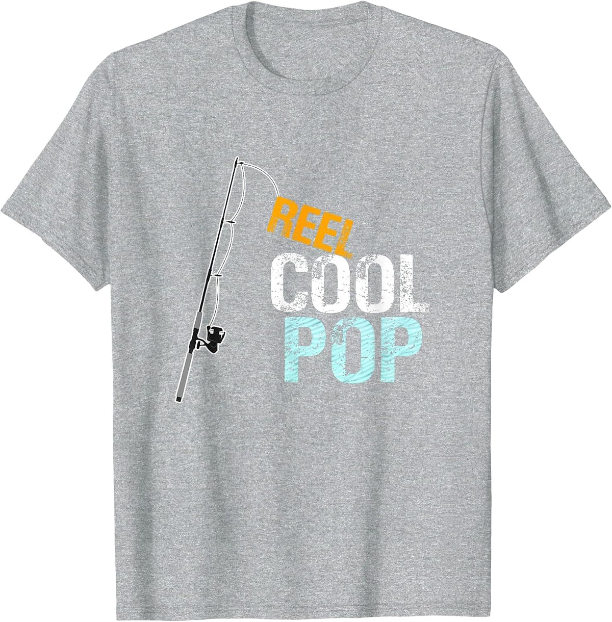 Reel Cool Pop Fishing Grandfather Grandpa T-Shirt - Heather Grey