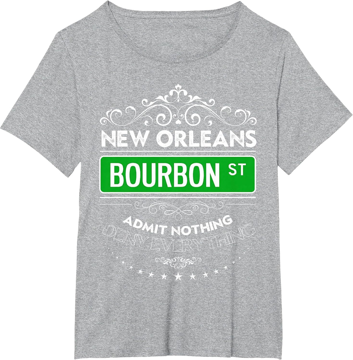 Classy New Orleans Bourbon Street Cool Fun NOLA Mardi Gras T-Shirt - Heather Grey