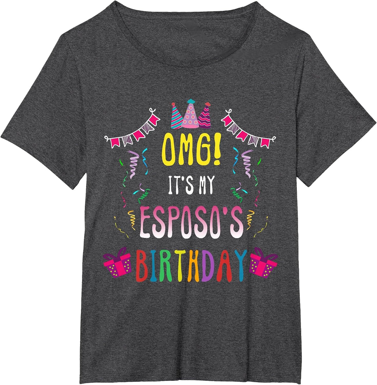Happy Birthday Esposo T-Shirt - Dark Heather Grey