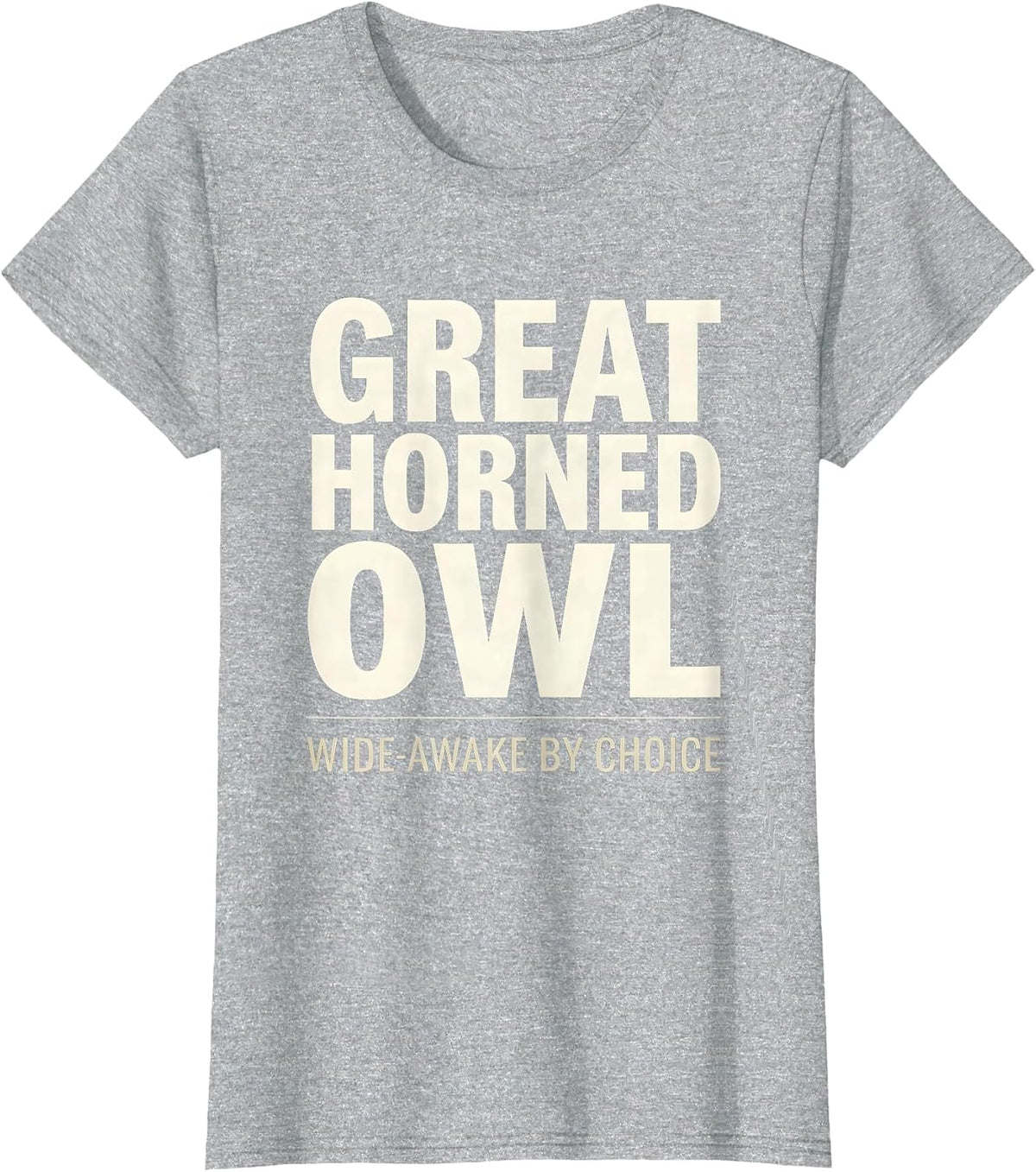 Great Horned Owl Wide Awake By Choice Vintage Bird Lover T-Shirt - Heather Grey