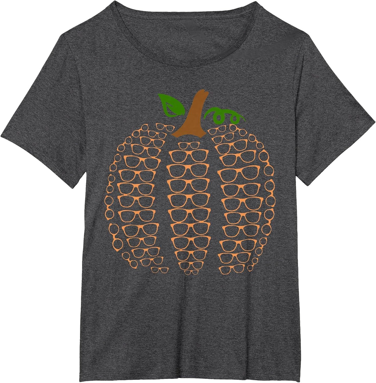 Eyeglasses Pumpkin Fall Optometrist Halloween Eye Doctor T-Shirt - Dark Heather Grey