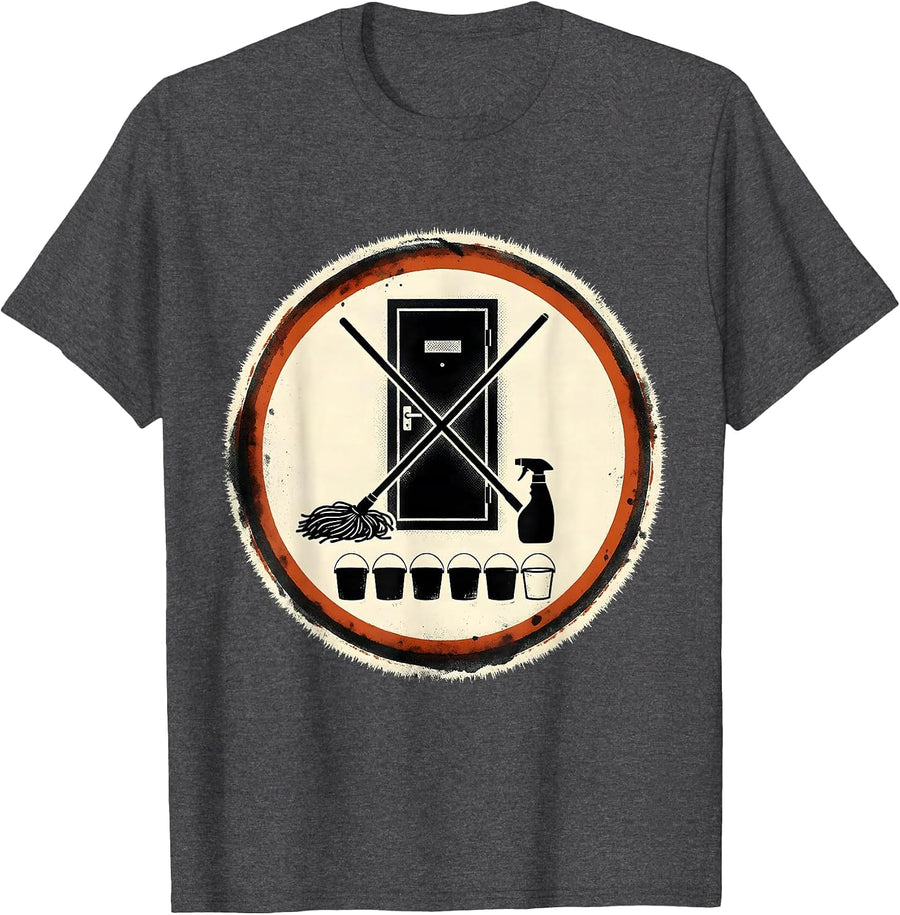 Men's Janitor Closet Badge Custodian Appreciation Humor T-Shirt - Dark Heather Grey