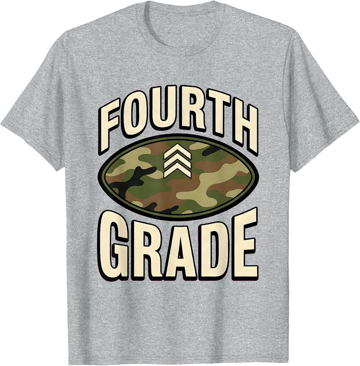 Men's Fourth Grade Camo Back To School Boy Teacher Back To School T-Shirt - Heather Grey