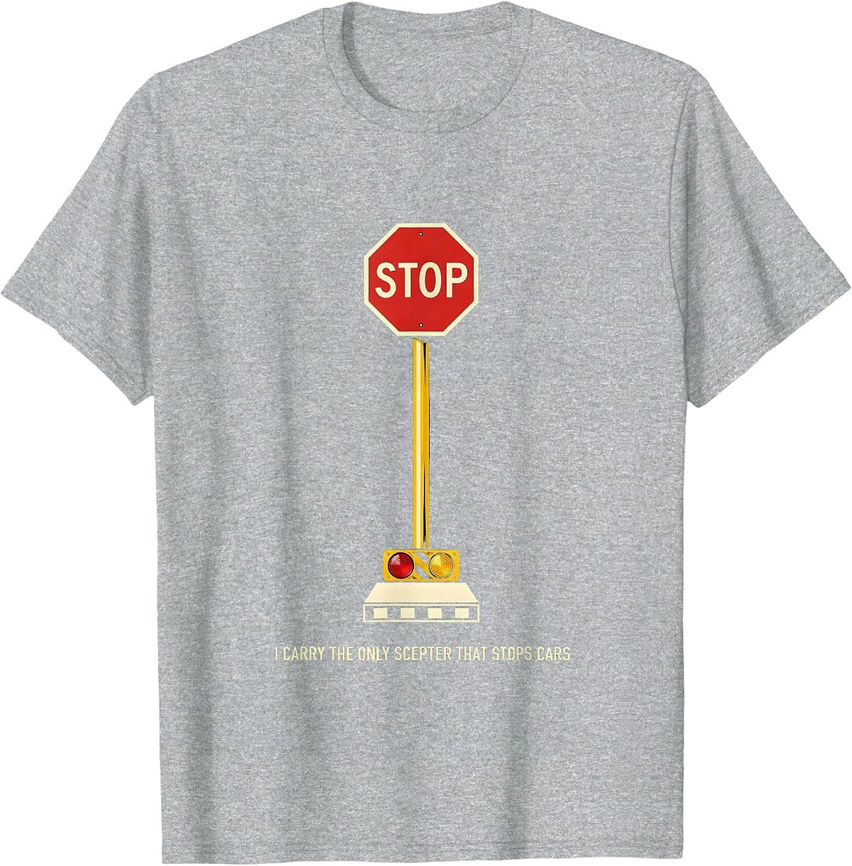 Men's I Carry The Only Scepter That Stops Cars Funny School Bus T-Shirt - Heather Grey