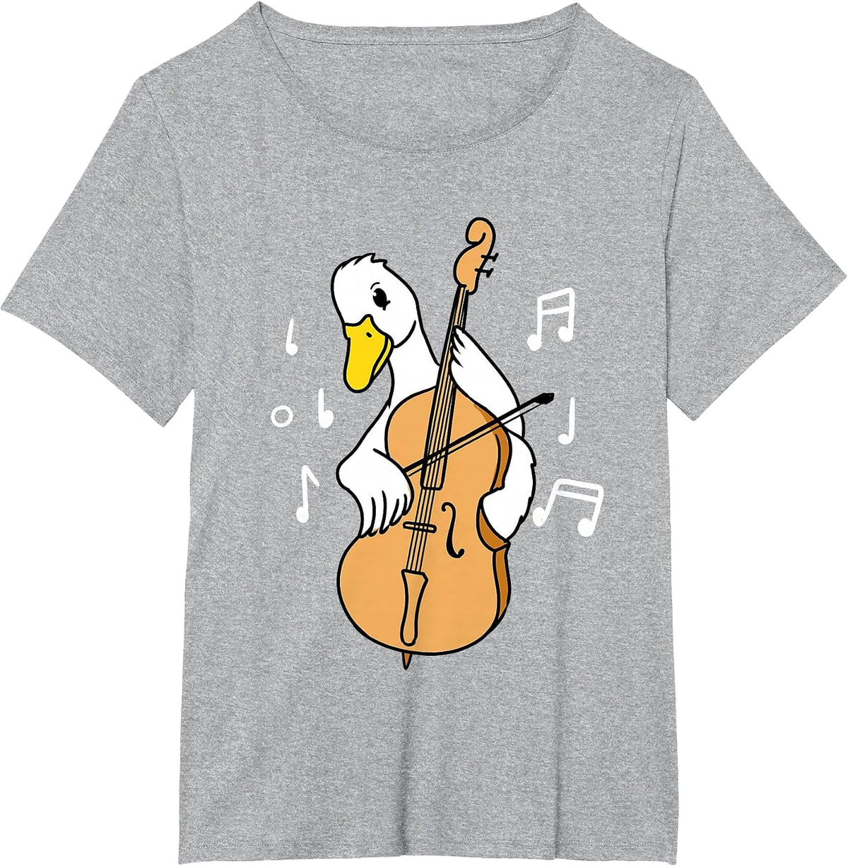 Duck Playing Cello for Cello Player T-Shirt - Heather Grey