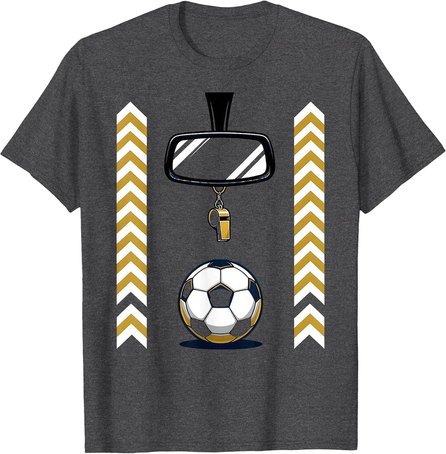 Men's Soccer Mom Whistle Rearview Mirror Graphic T-Shirt - Dark Heather Grey