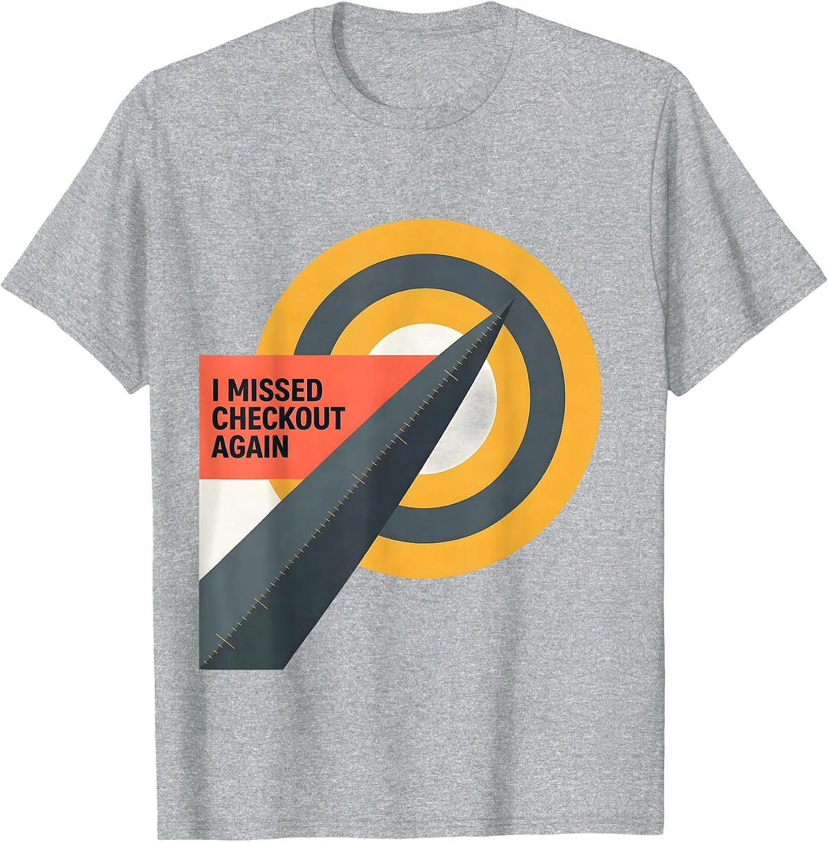 Men's I Missed Checkout Again Funny Dart Player Beer League Humor T-Shirt - Heather Grey