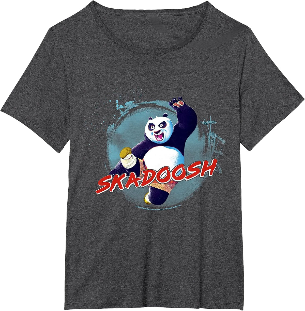 Kung Fu Panda Po Skadoosh Action Pose T-Shirt - Dark Heather Grey