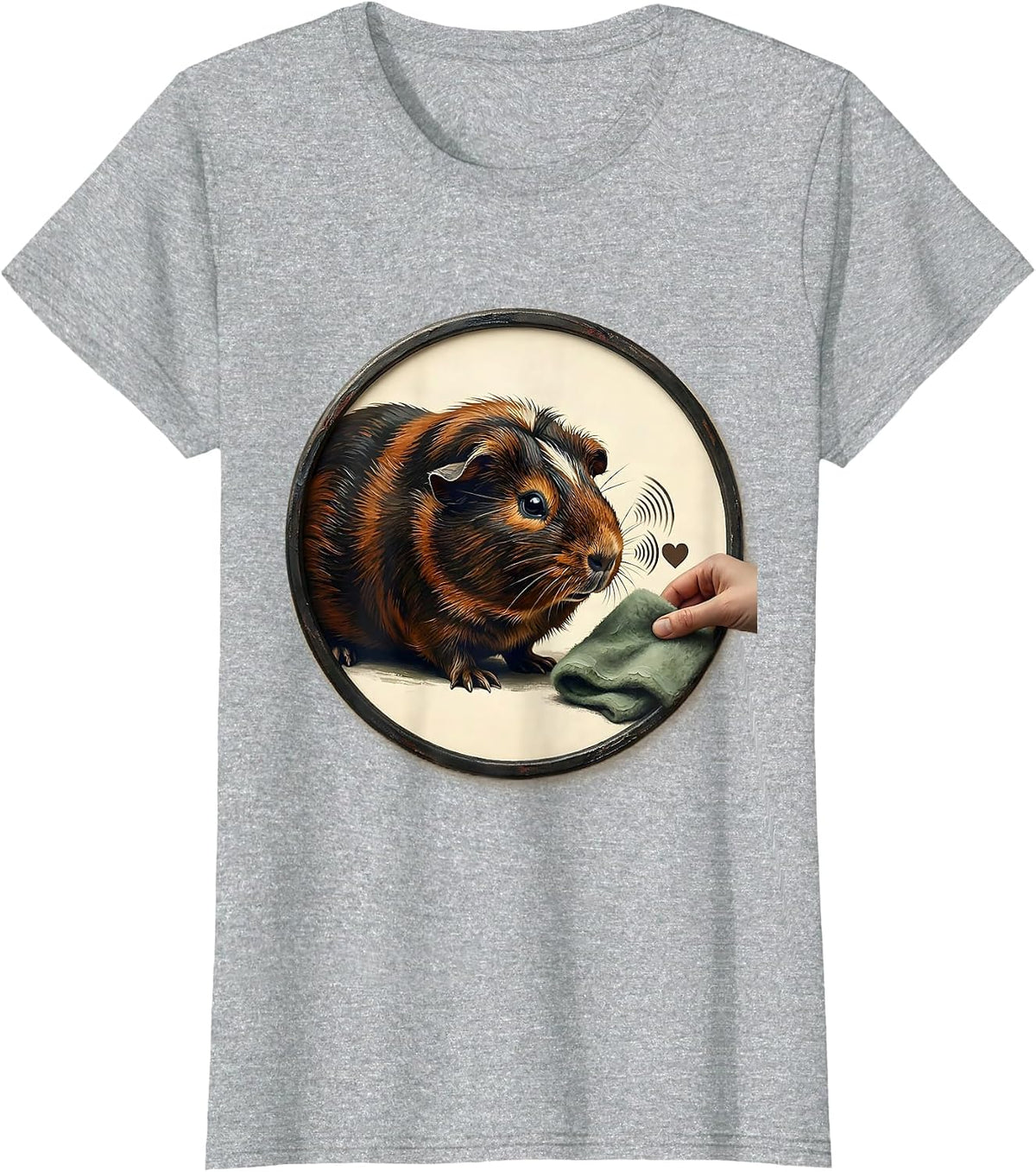 Guinea Pig Badge Cavy Lover Gift for Pig Owners T-Shirt - Heather Grey