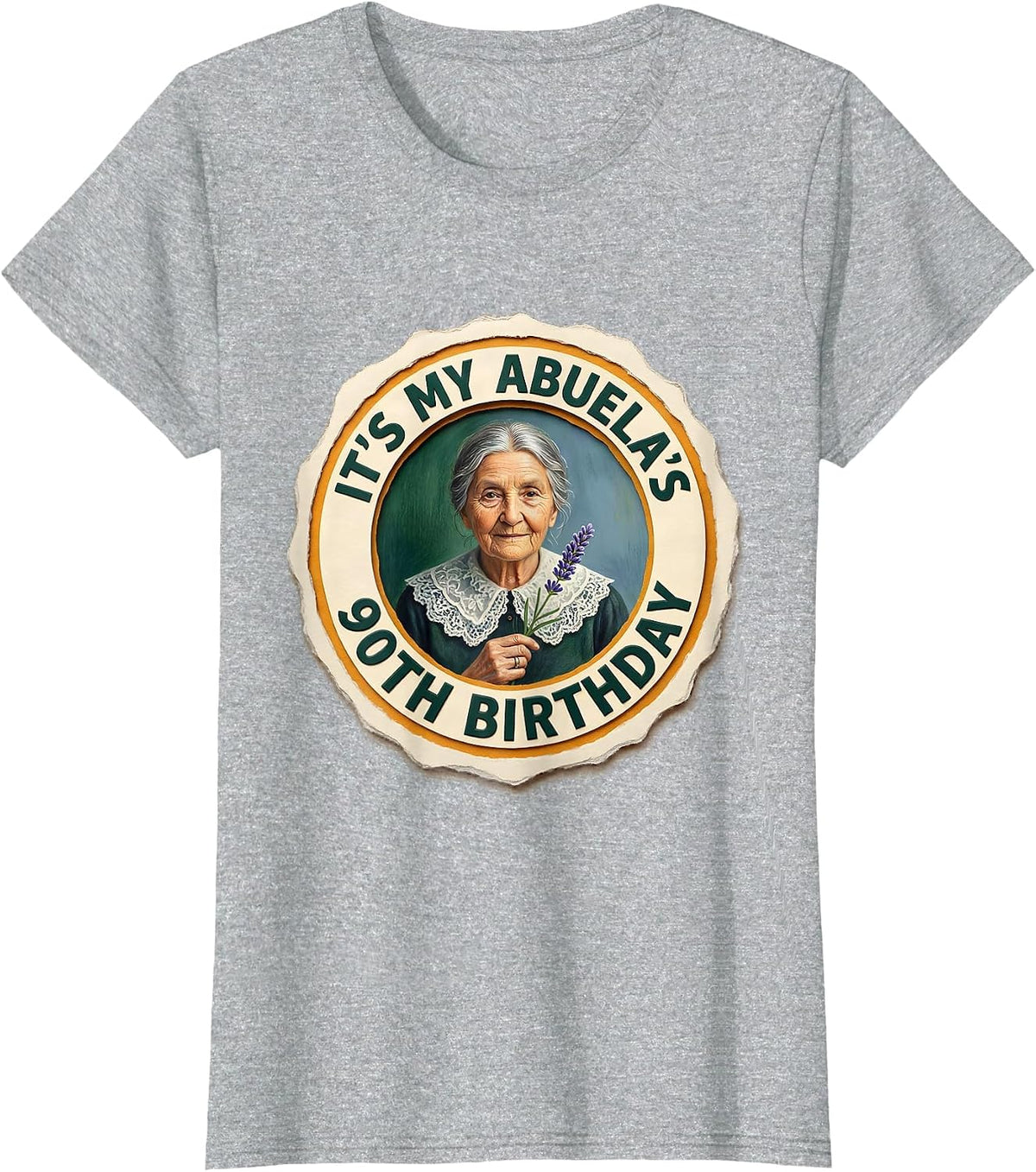 It's My Abuela's 90th Birthday Storybook Grandparent Gift T-Shirt - Heather Grey