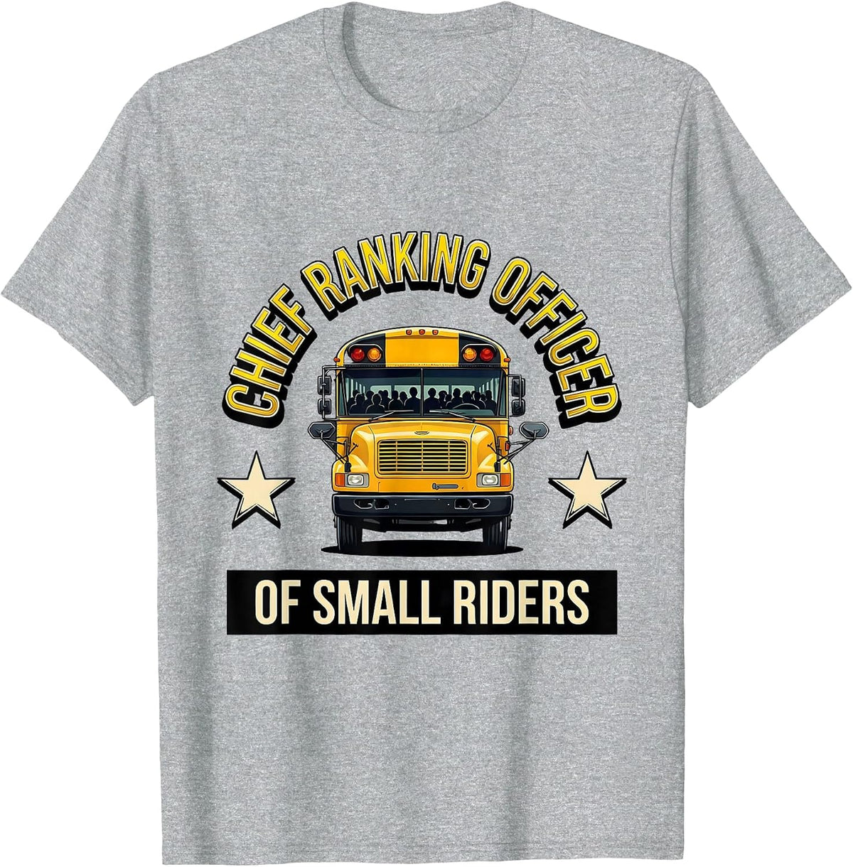 Men's Chief Ranking Officer Of Small Riders Funny School Bus T-Shirt - Heather Grey