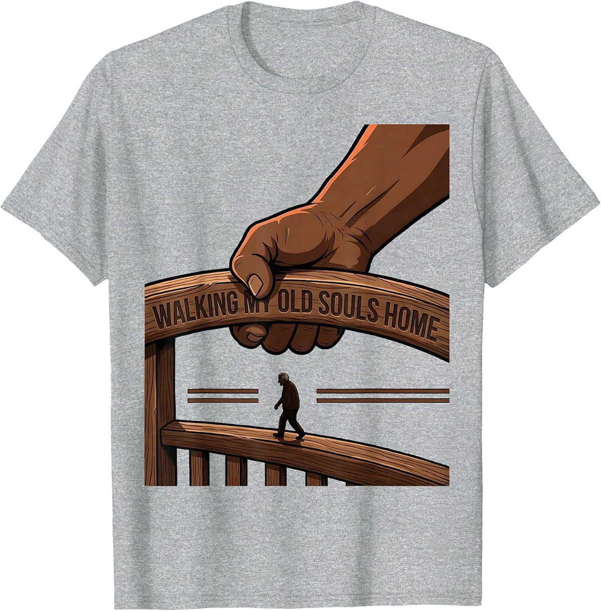 Men's Walking My Old Souls Home Funny Nurse Healthcare Worker T-Shirt - Heather Grey