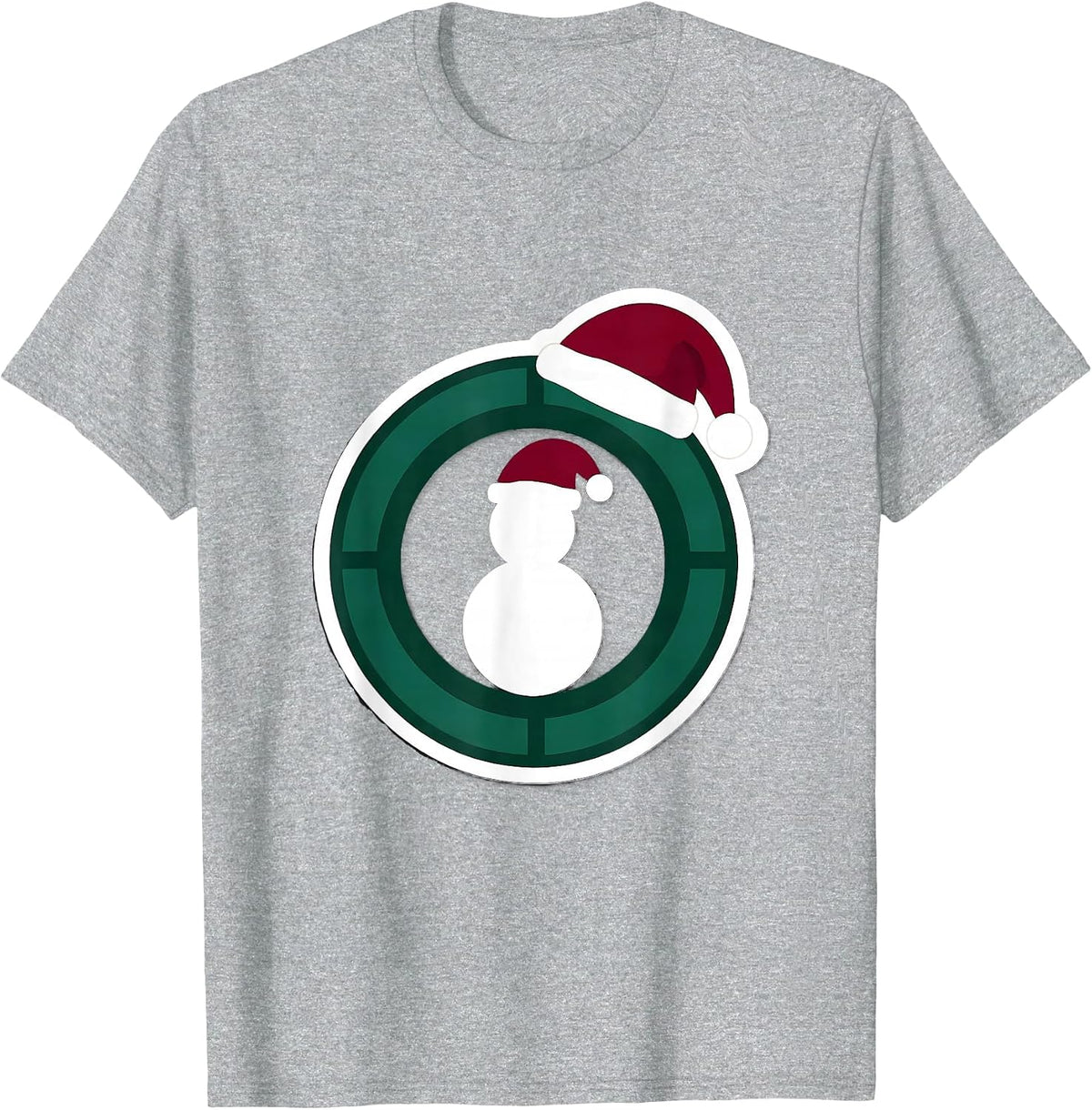 Men's MRI Bore Ring Snowman Radiology Tech Christmas Sticker T-Shirt - Heather Grey