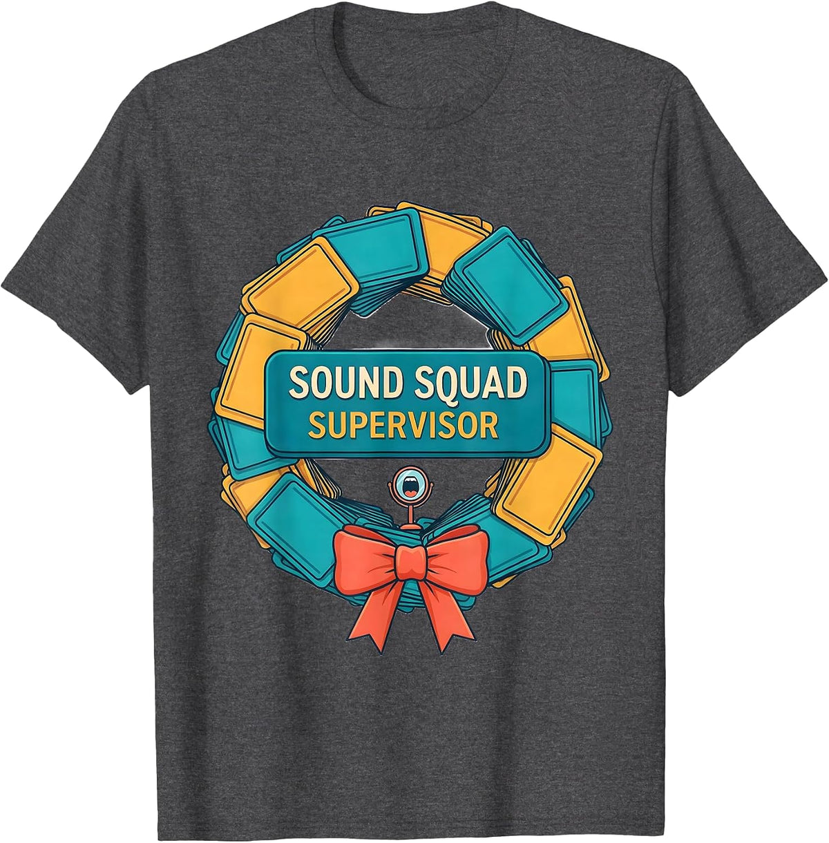 Sound Squad Supervisor Retro Groovy Speech Therapist T-Shirt - Dark Heather Grey