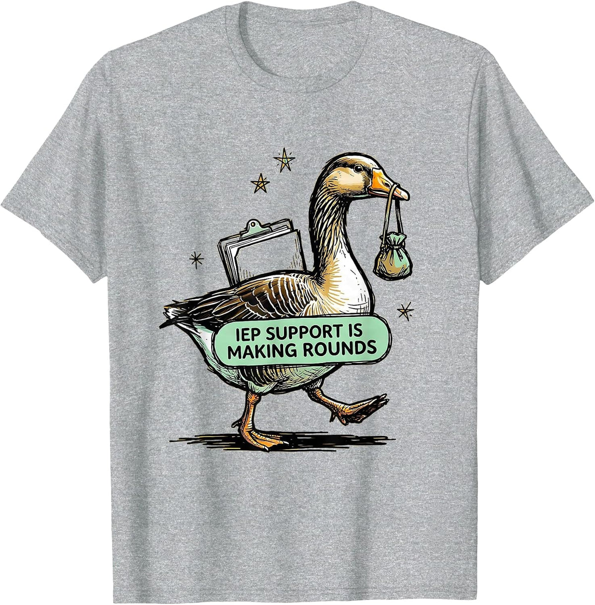 Men's IEP Support Is Making Rounds Funny Special Education Teacher T-Shirt - Heather Grey