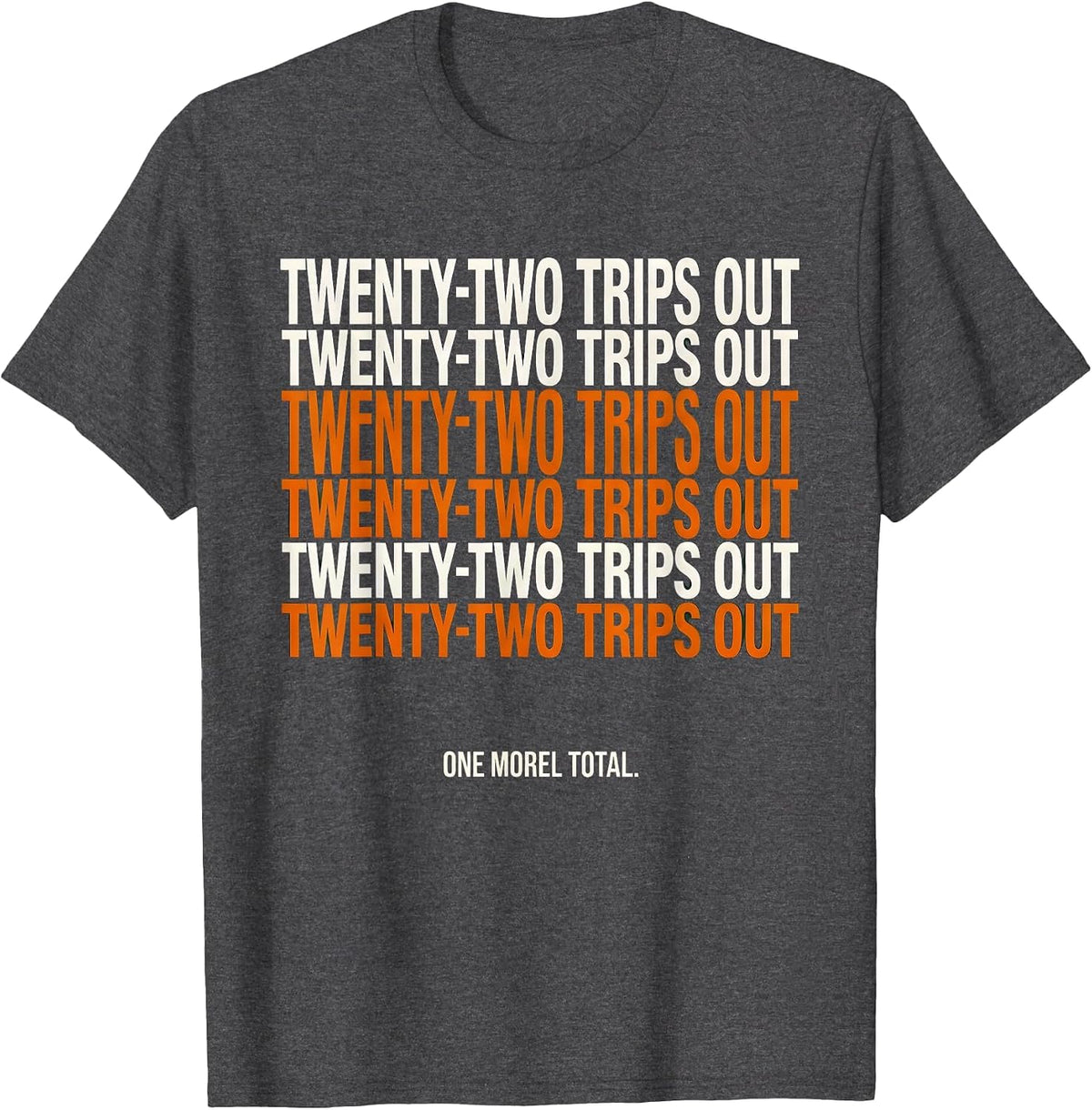 Twenty-Two Trips Out One Morel Total Funny Morel Hunter Gift T-Shirt - Dark Heather Grey