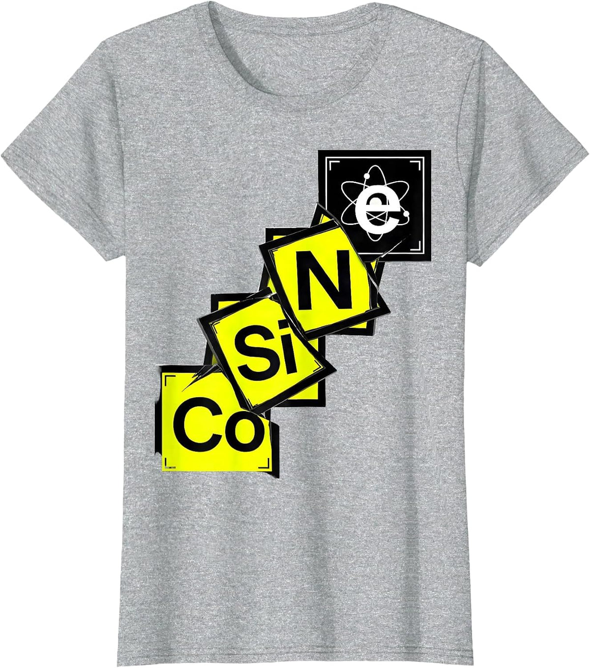 Women's CoSiNe New Wave Chemistry Nerd Periodic Table Humor T-Shirt - Heather Grey