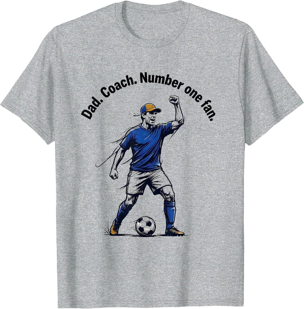 Men's Soccer Dad Coach Number One Fan Graphic Design T-Shirt - Heather Grey