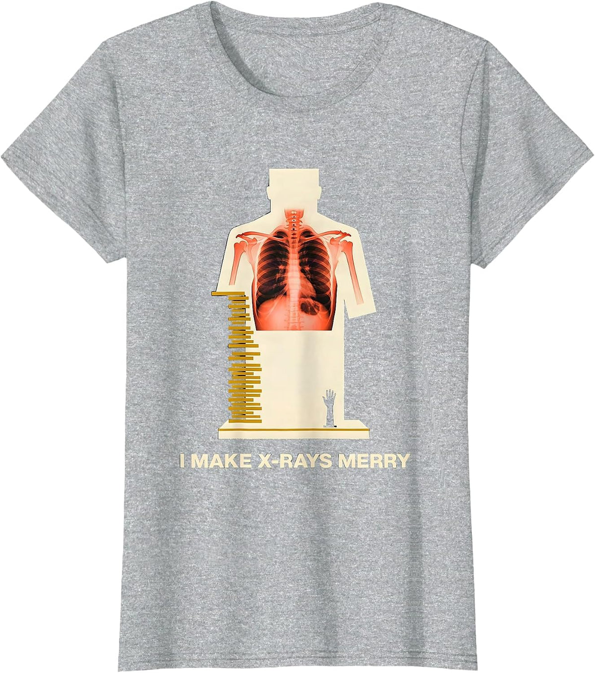 I Make X-Rays Merry Funny Radiology Tech Rad Tech Gift T-Shirt - Heather Grey